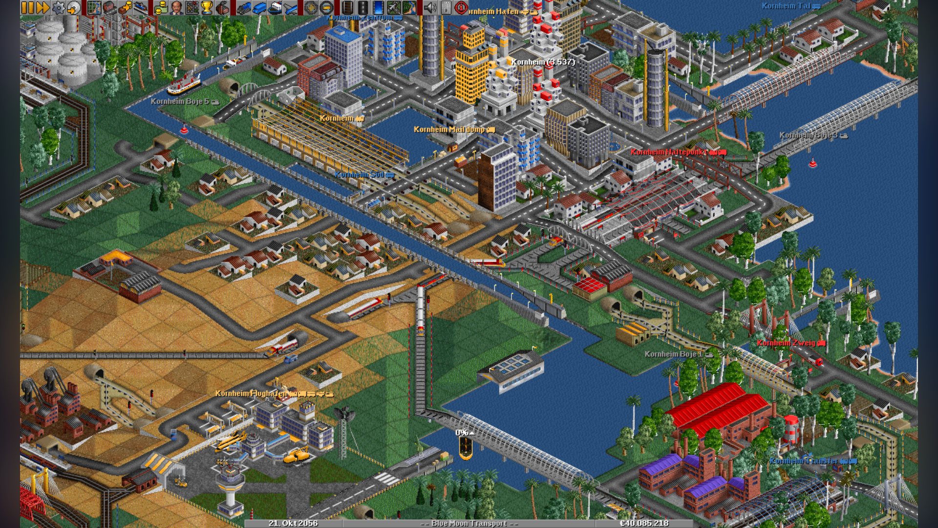 OpenTTD gameplay screenshot 1