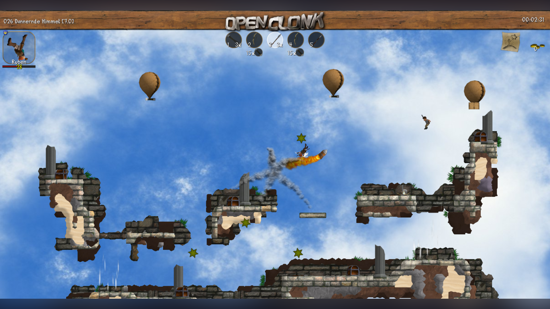 OpenClonk banner — a game similar to DDNet