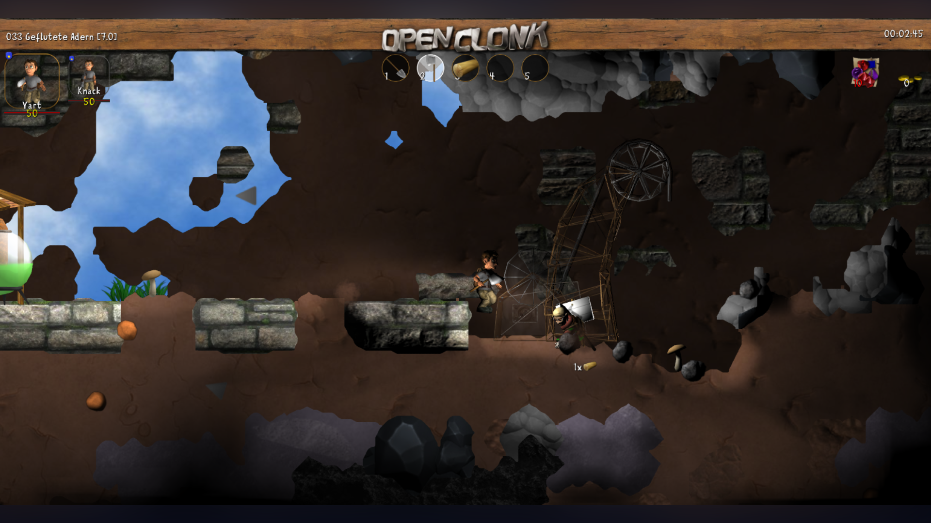 OpenClonk gameplay screenshot 2