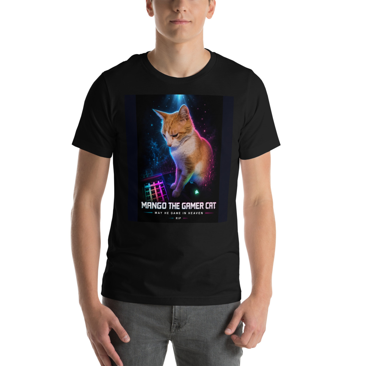 Mango the Gamer Cat Memorial T-Shirt cover art
