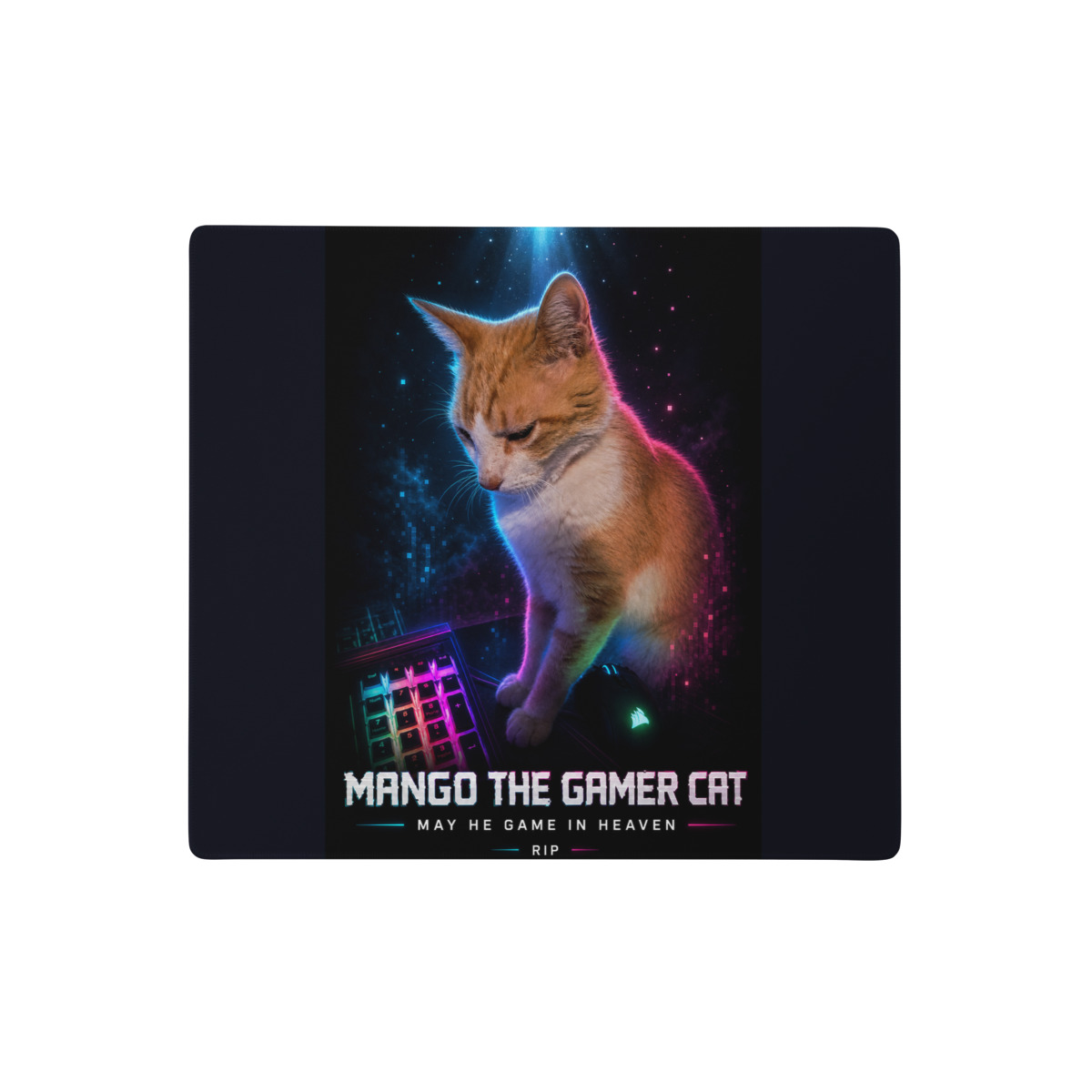 Mango the Gamer Cat Memorial Gaming Mouse Pad cover art