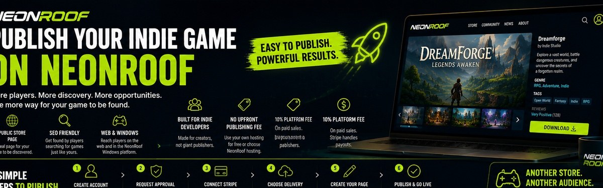 neonroof publish indie game banner 1200x375
