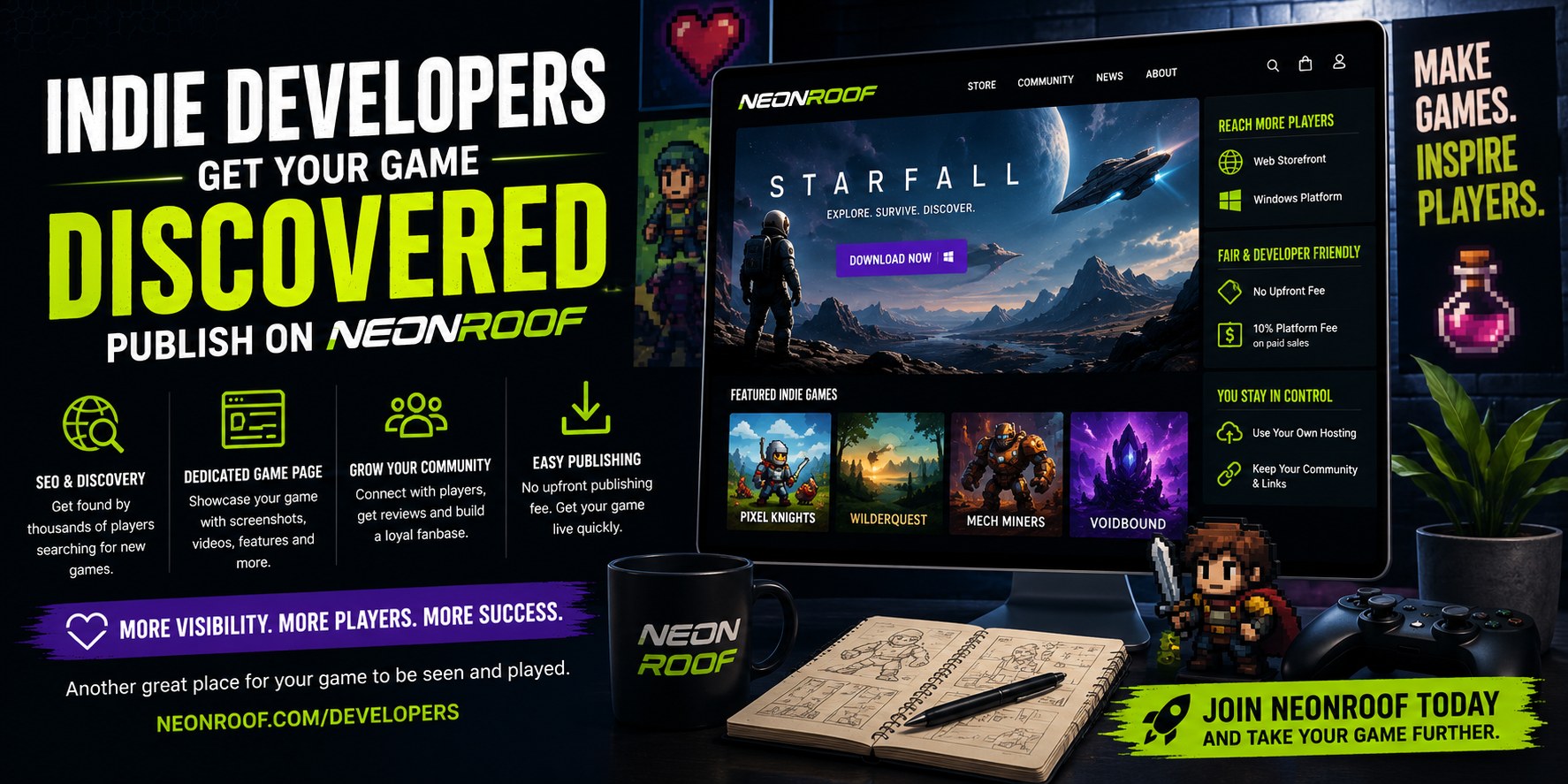 dev banner neonroof