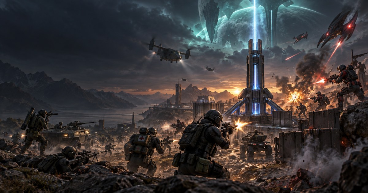 Science-fiction objective battlefield representing ETQW community preservation