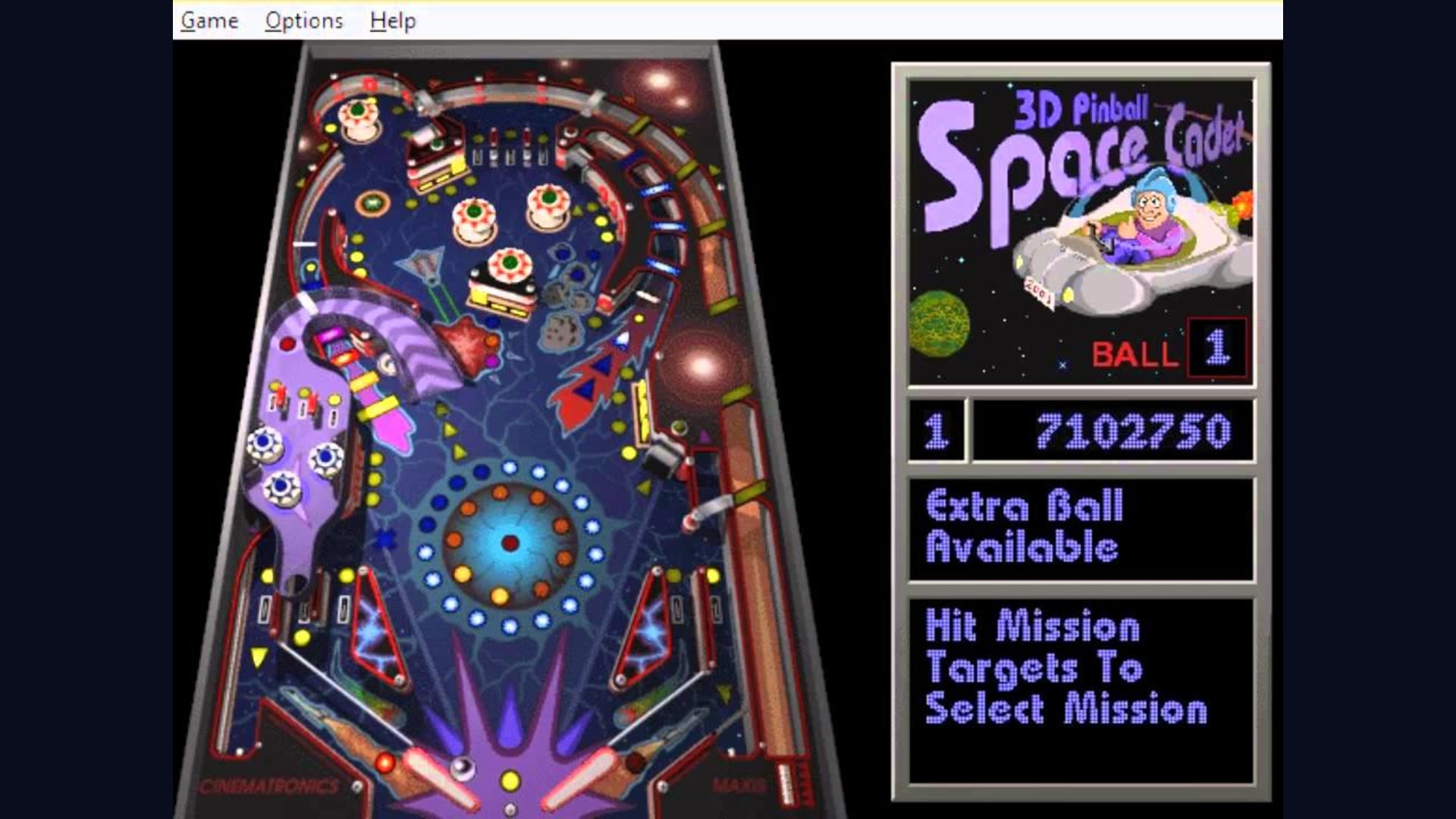 Space Cadet Pinball gameplay screenshot 1