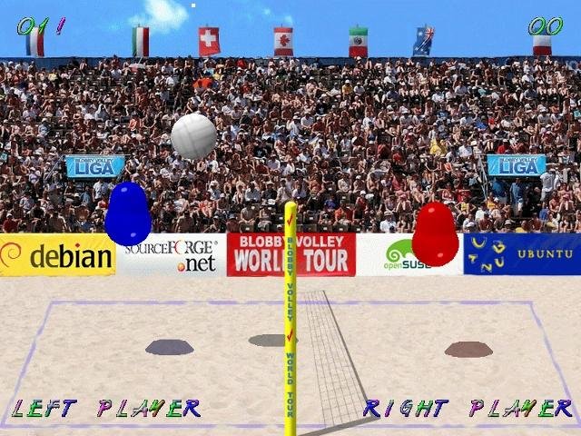 Blobby Volley 2: a match from the official SourceForge gallery.