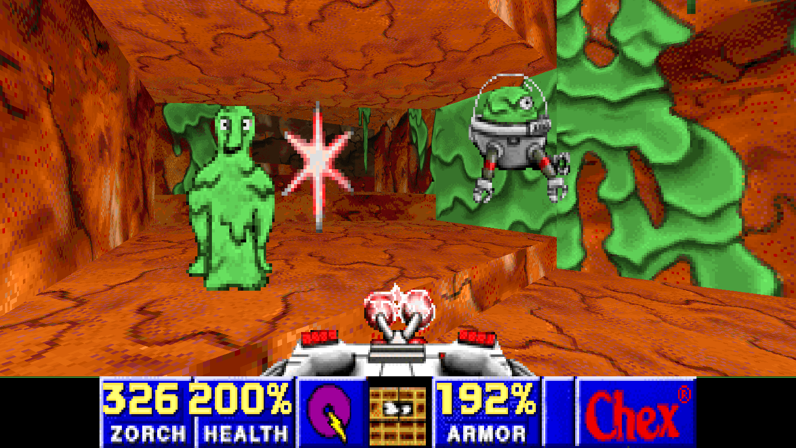 Chex Quest 3 Flemoids in an earlier release