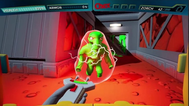 Classic Chex Quest 3 Zorcher combat