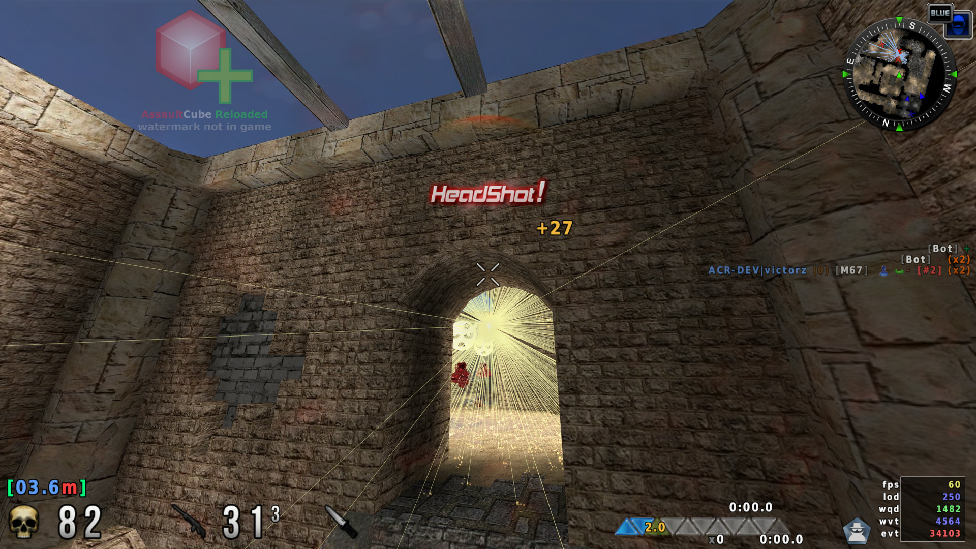 AssaultCube Reloaded headshot gameplay