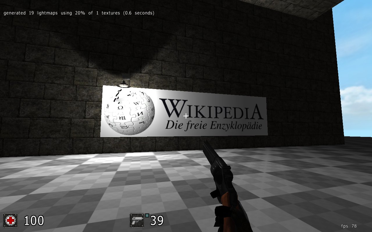 Cube 2 Sauerbraten in-game map editing view