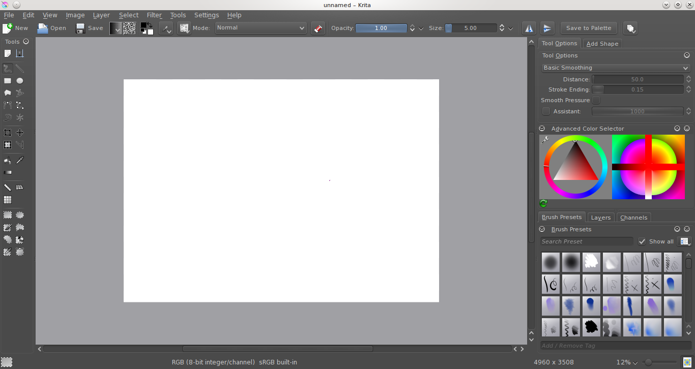 Krita actual software interface screenshot