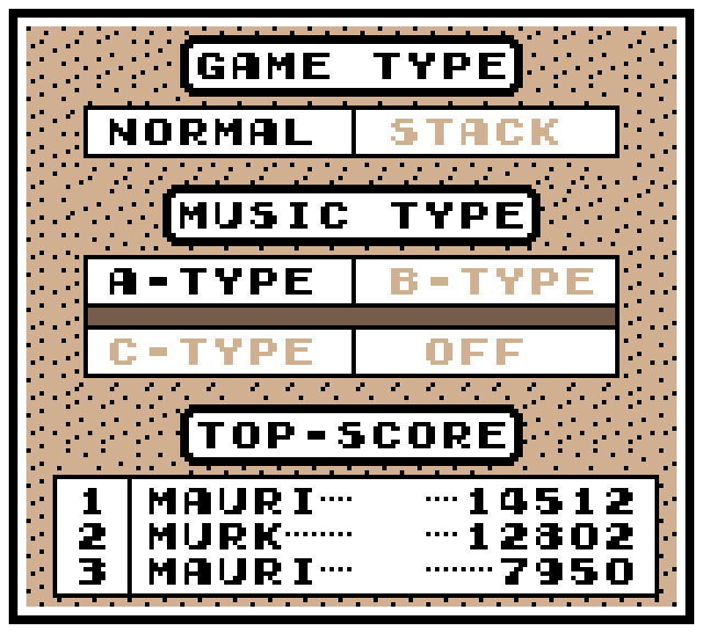 Not Tetris 2 banner, a game similar to Noiz2sa