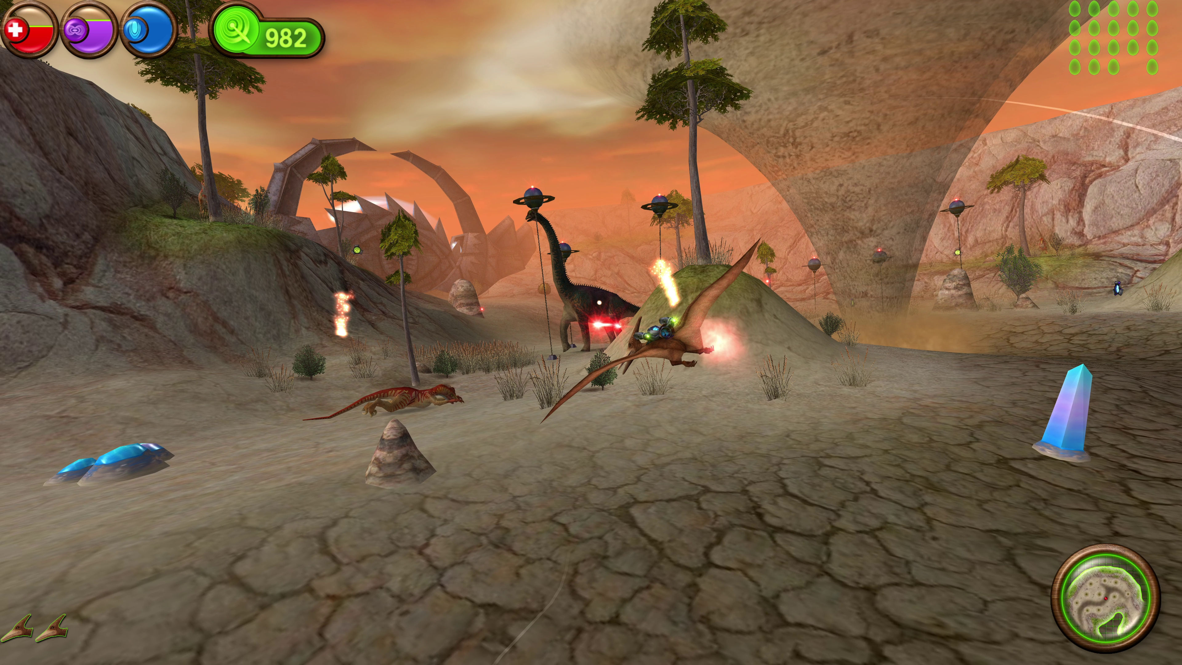 Nanosaur II: Hatchling: Flying through a rocky landscape