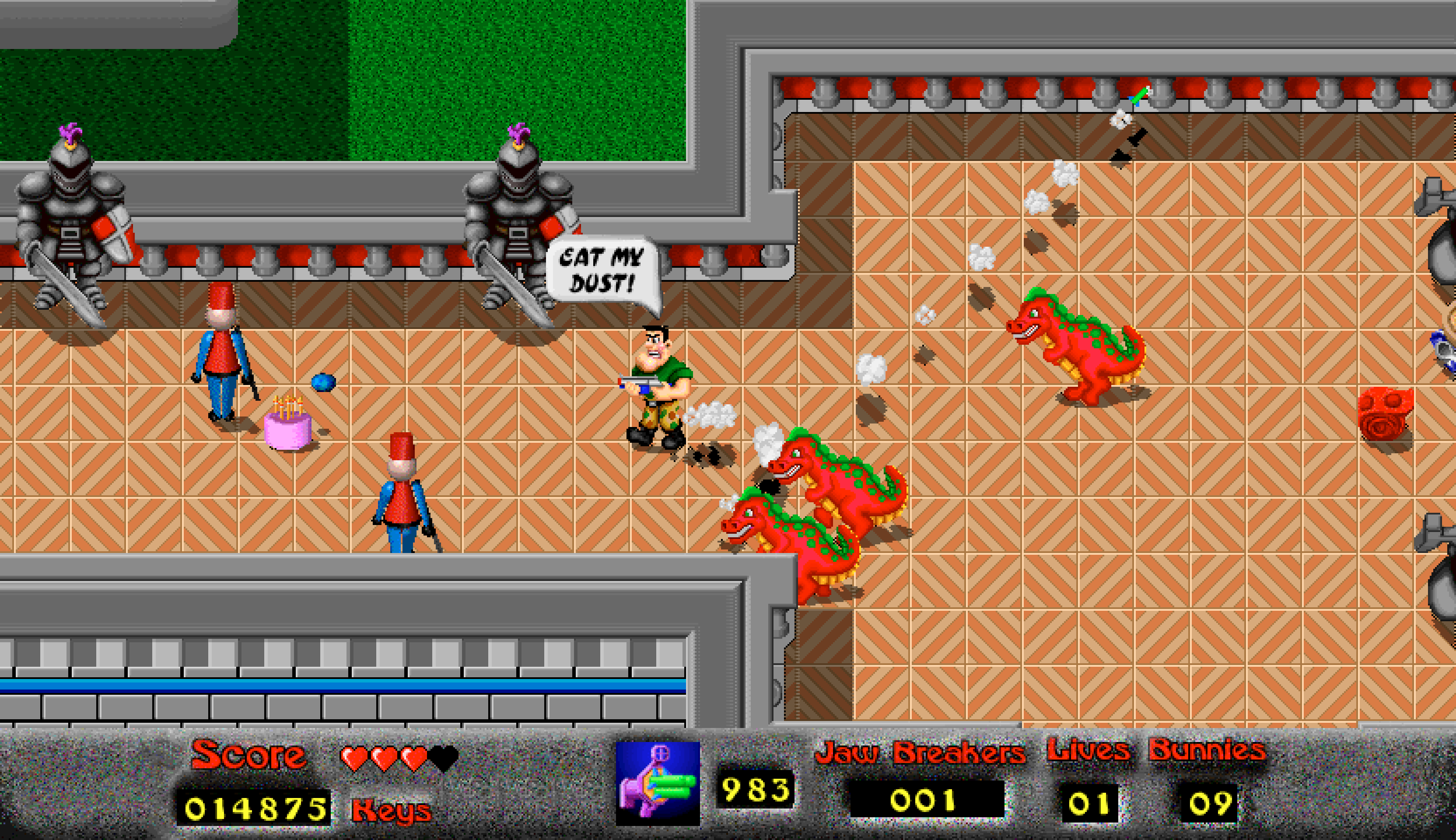 Mighty Mike (Power Pete): Action around toy-store props
