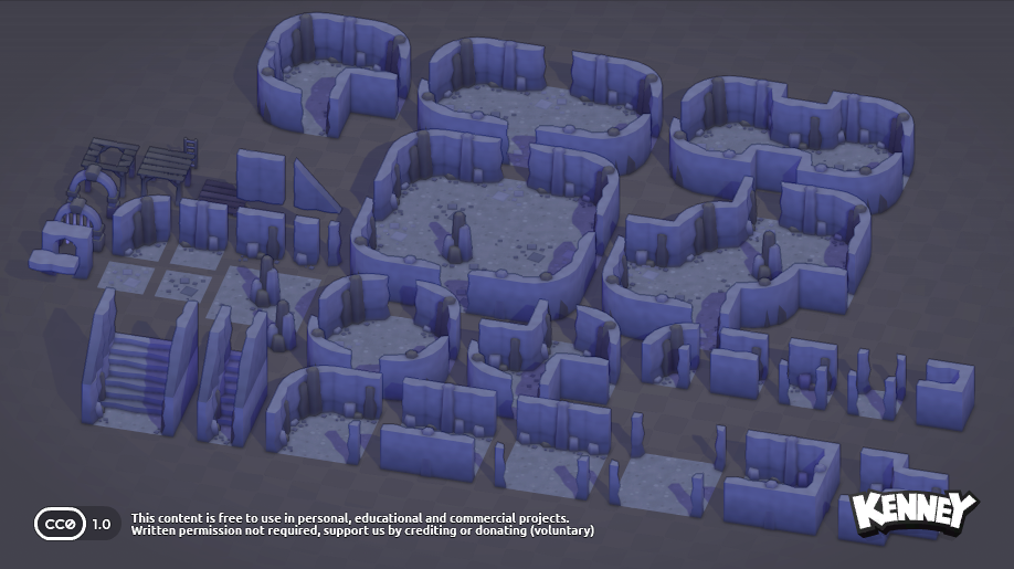 Modular Cave Kit: asset variation a