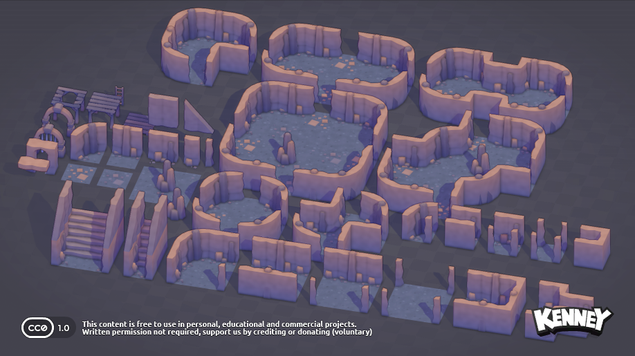 Modular Cave Kit: asset variation b