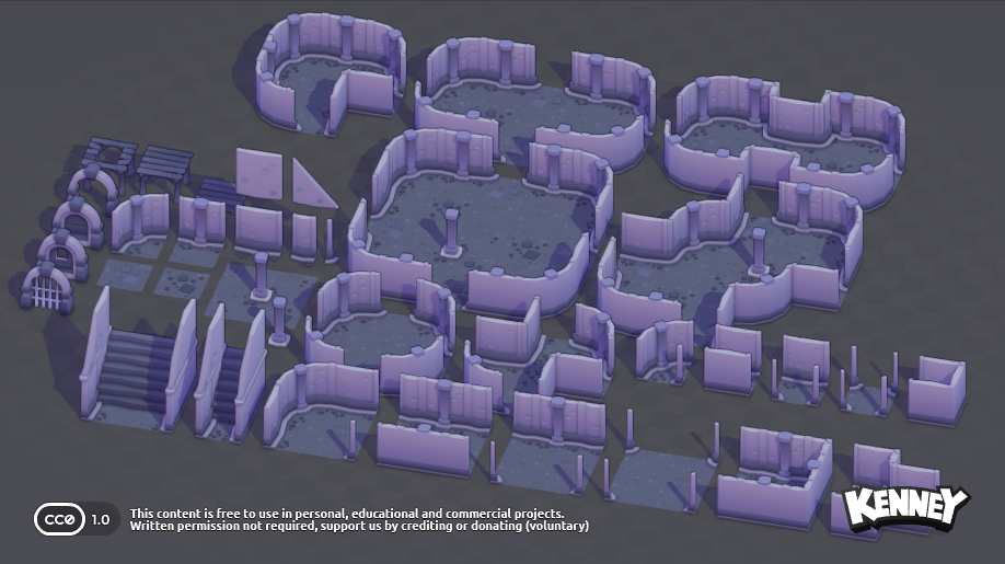 Modular Dungeon Kit: asset variation a