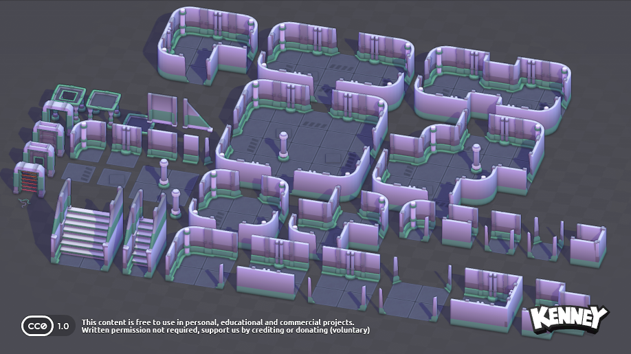 Modular Space Kit: asset variation b