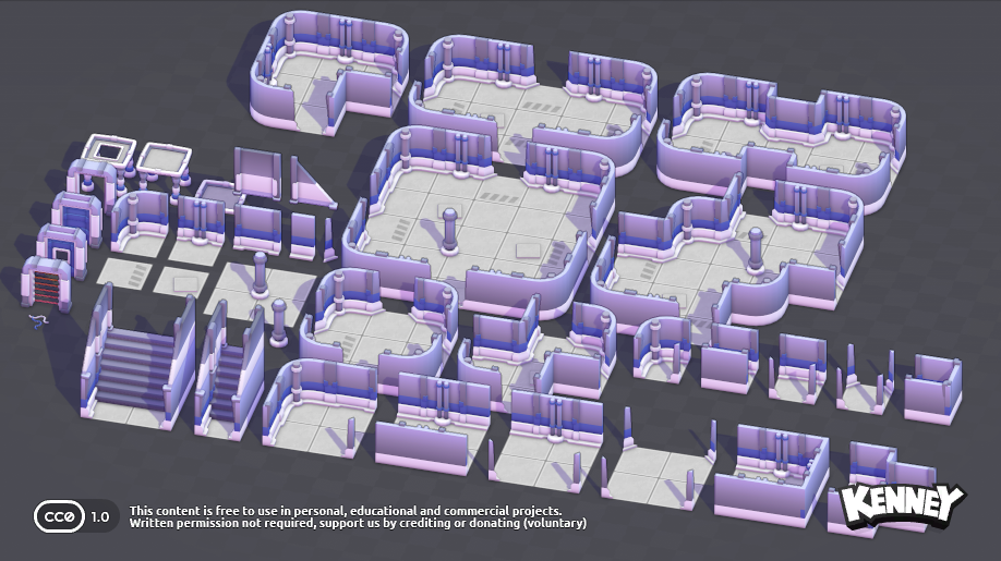 Modular Space Kit: asset variation a