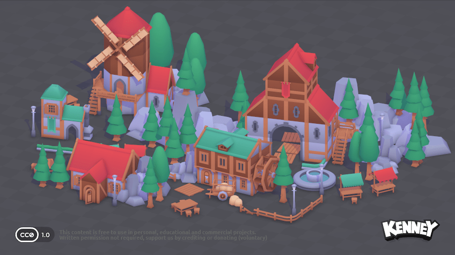 Fantasy Town Kit: example scene