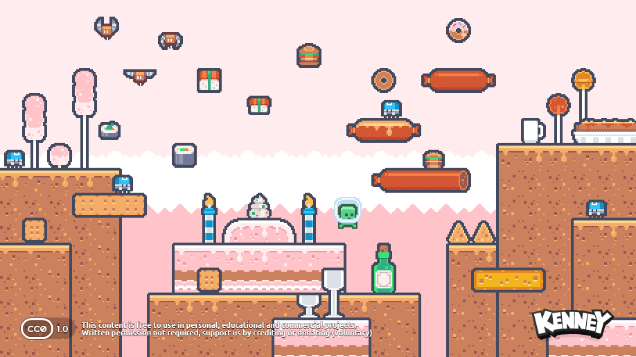 Pixel Platformer Food Expansion: example scene
