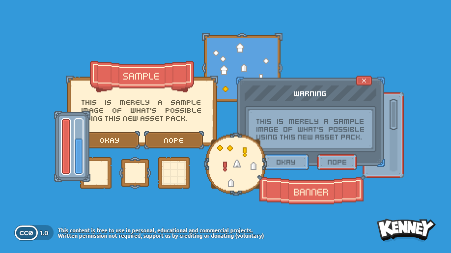 UI Pack - Pixel Adventure: example scene
