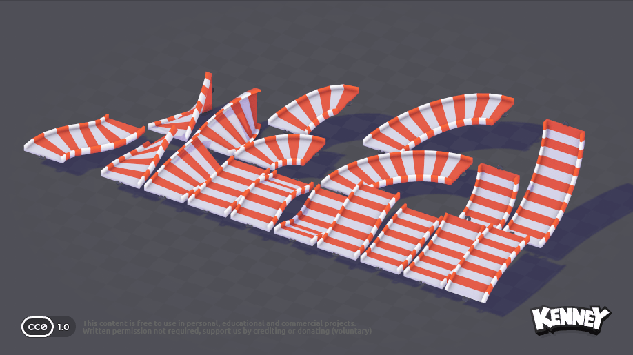 Toy Car Kit: track striped wide overview