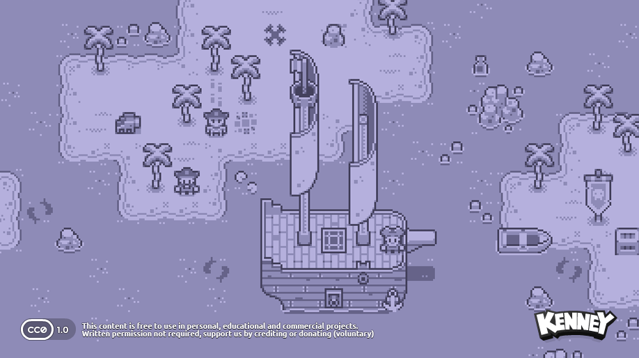 Monochrome Pirates: example scene: a