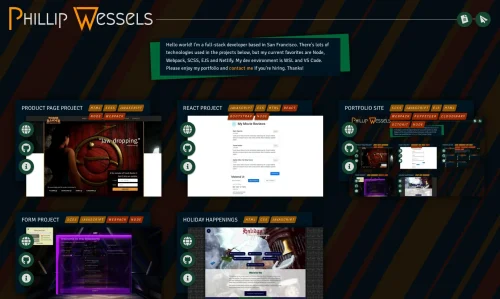 A screenshot of the project described as Portfolio Site.
