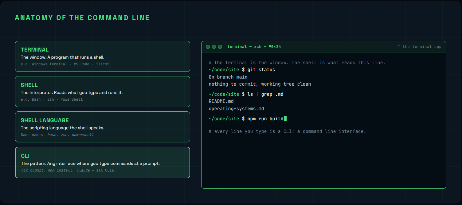 Anatomy of the Command Line (Generated with Claude Design)