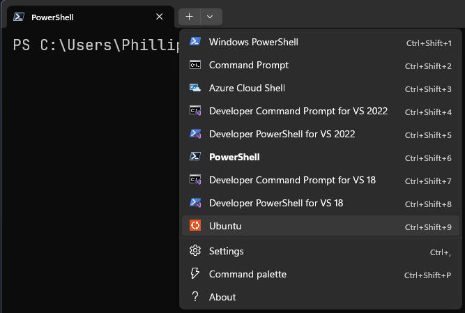 Open an Ubuntu terminal