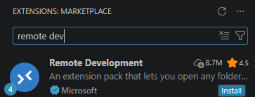 Search for "remote dev"