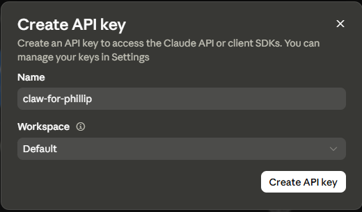 Create API Key