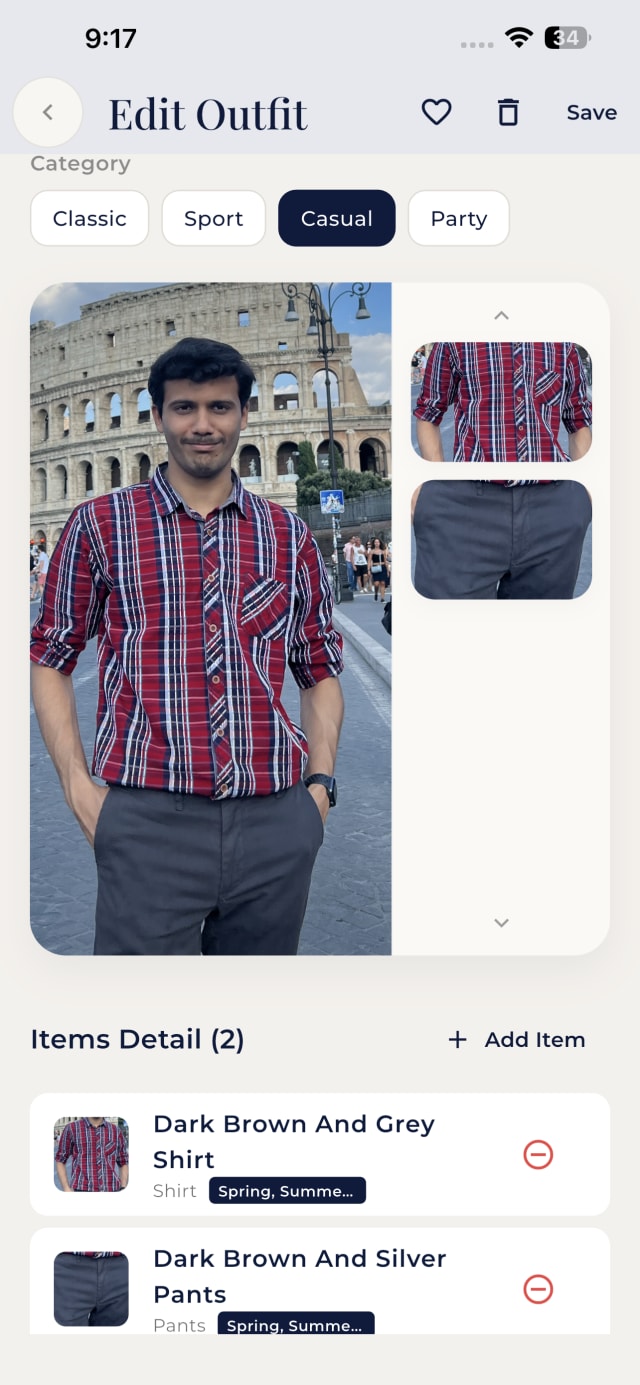 Dressia app screenshot on iPhone