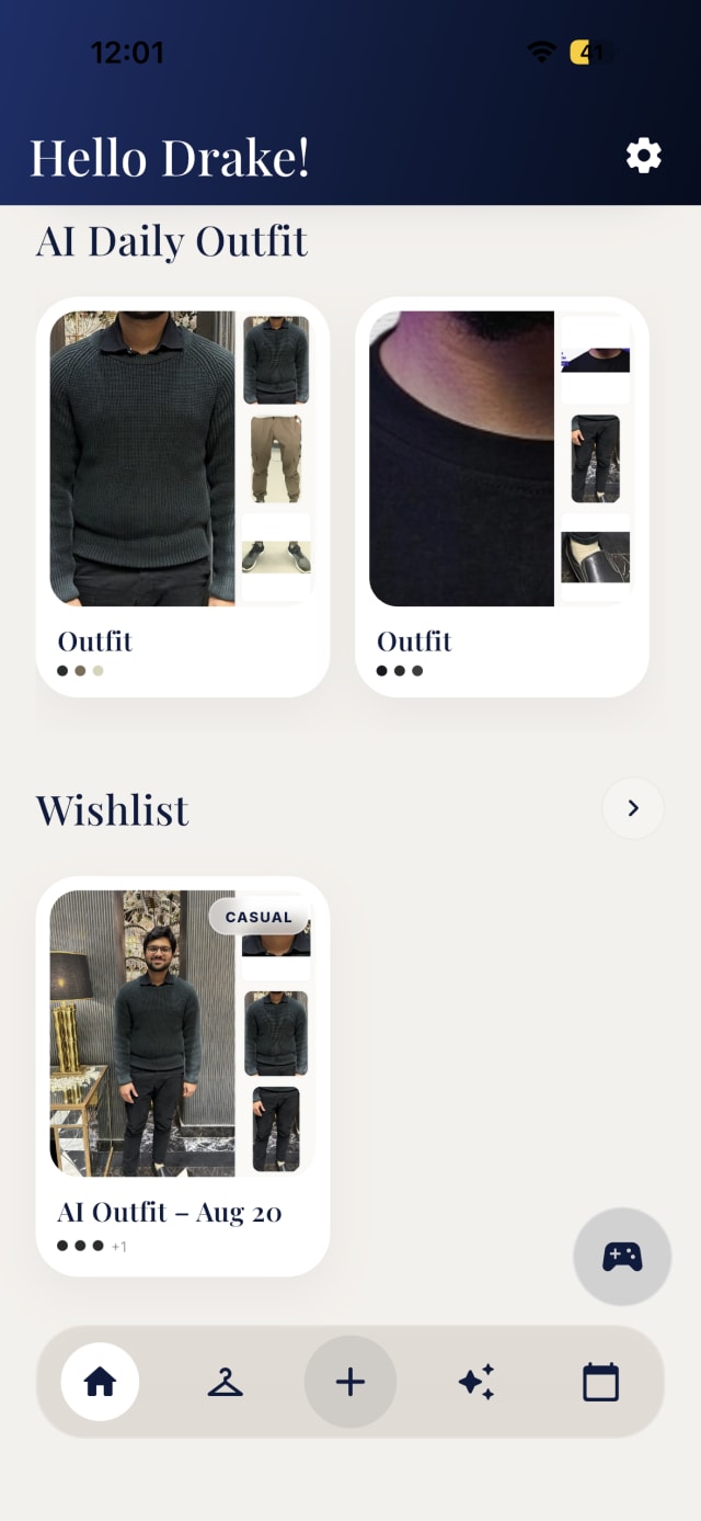 Dressia app screenshot — Get Your Outfit
