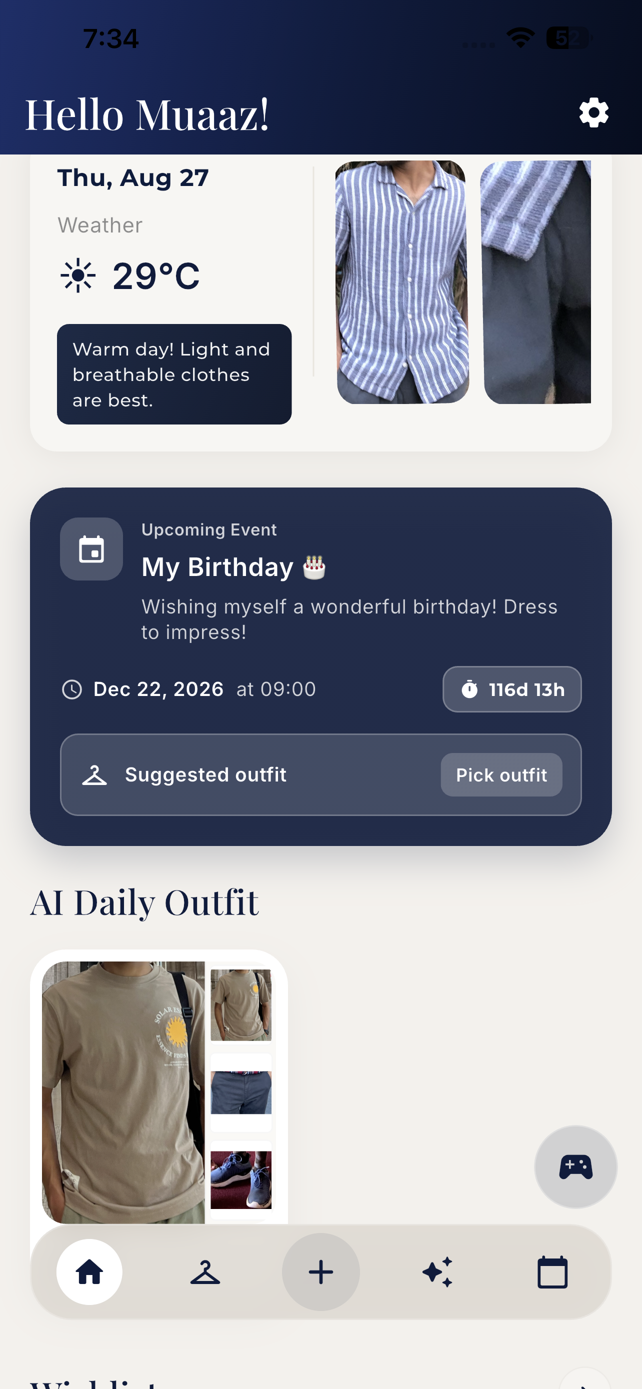 Dressia app screenshot on iPhone