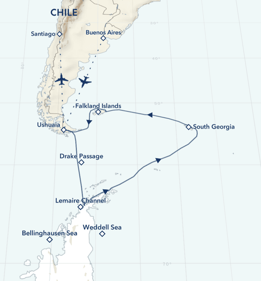 Antarctica, South Georgia, and the Falklands Route