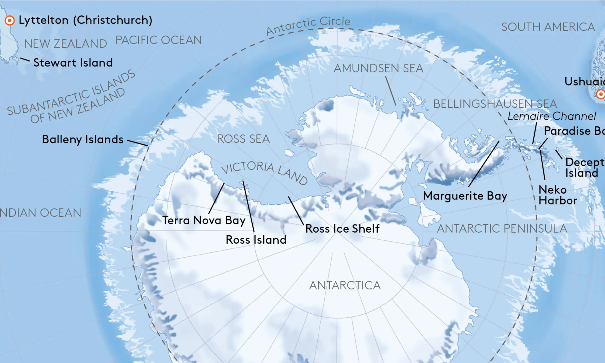 Expedition semi-circumnavigation of Antarctica Route
