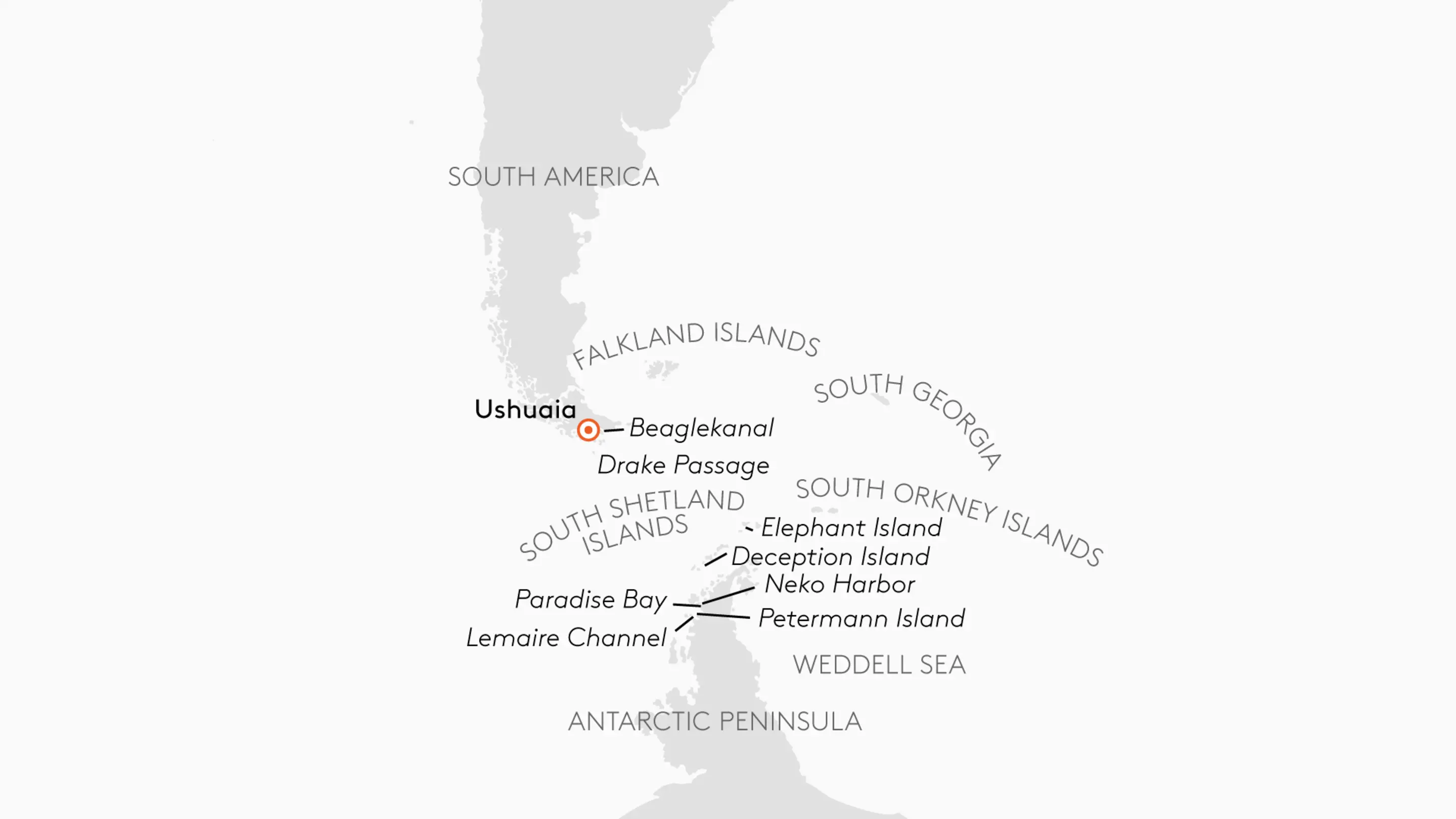 Expedition Antarctica: Festive days at the end of the earth Route