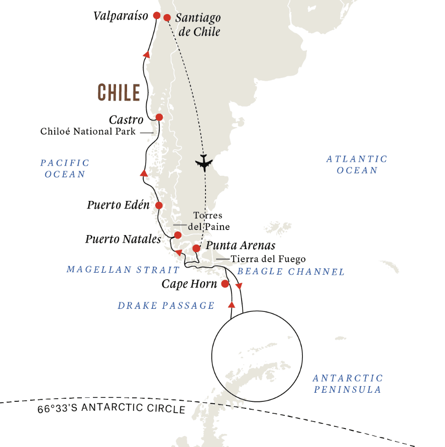 In-depth Antarctica & Patagonia Expedition | Northbound Route