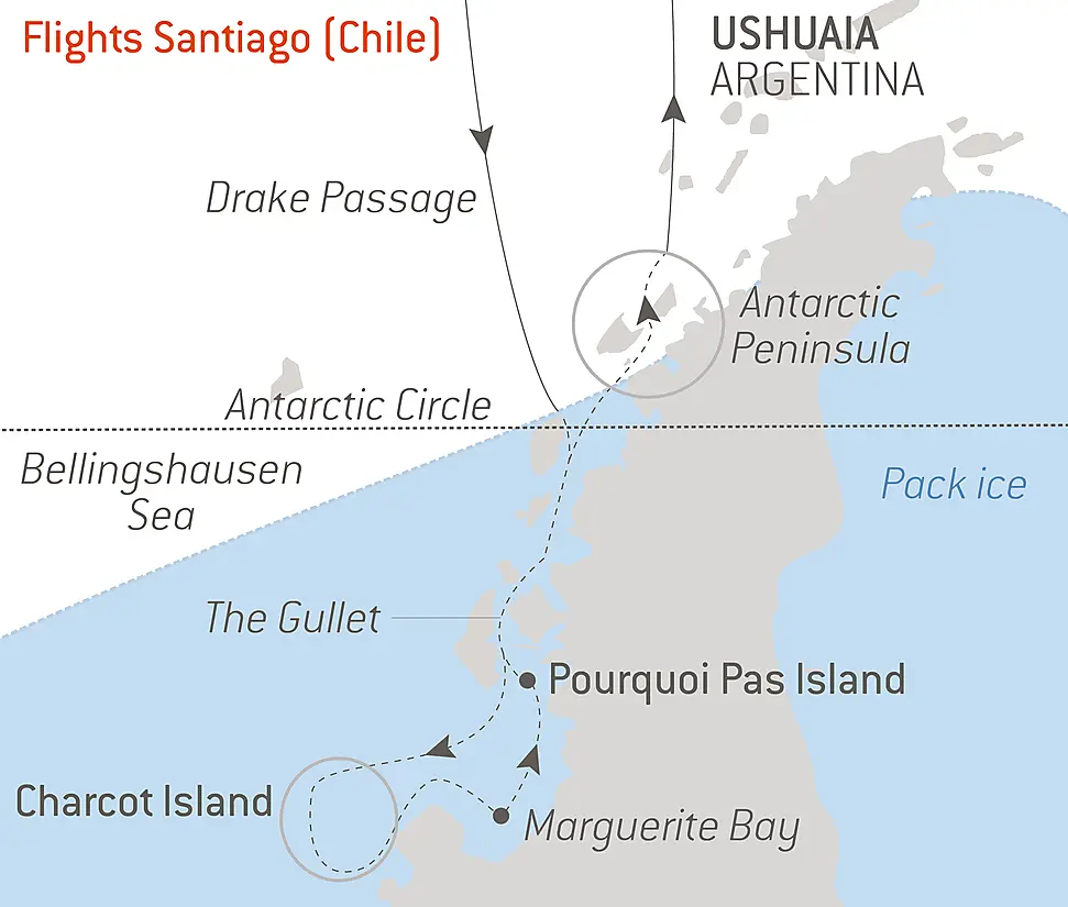 In the wake of Jean-Baptiste Charcot Route