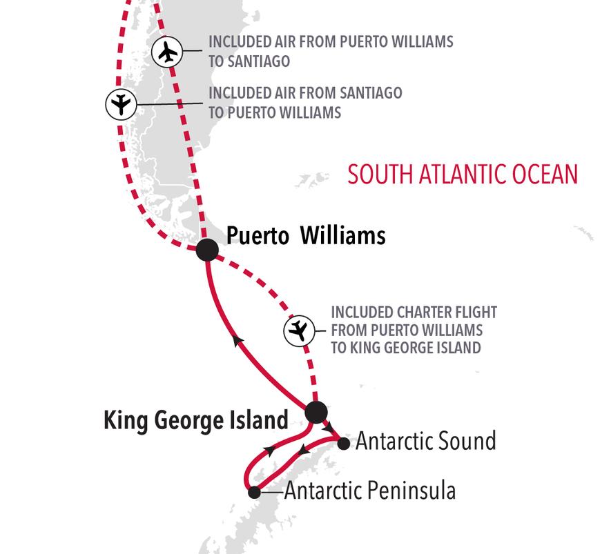 King George Island to Puerto Williams 9 Days Route