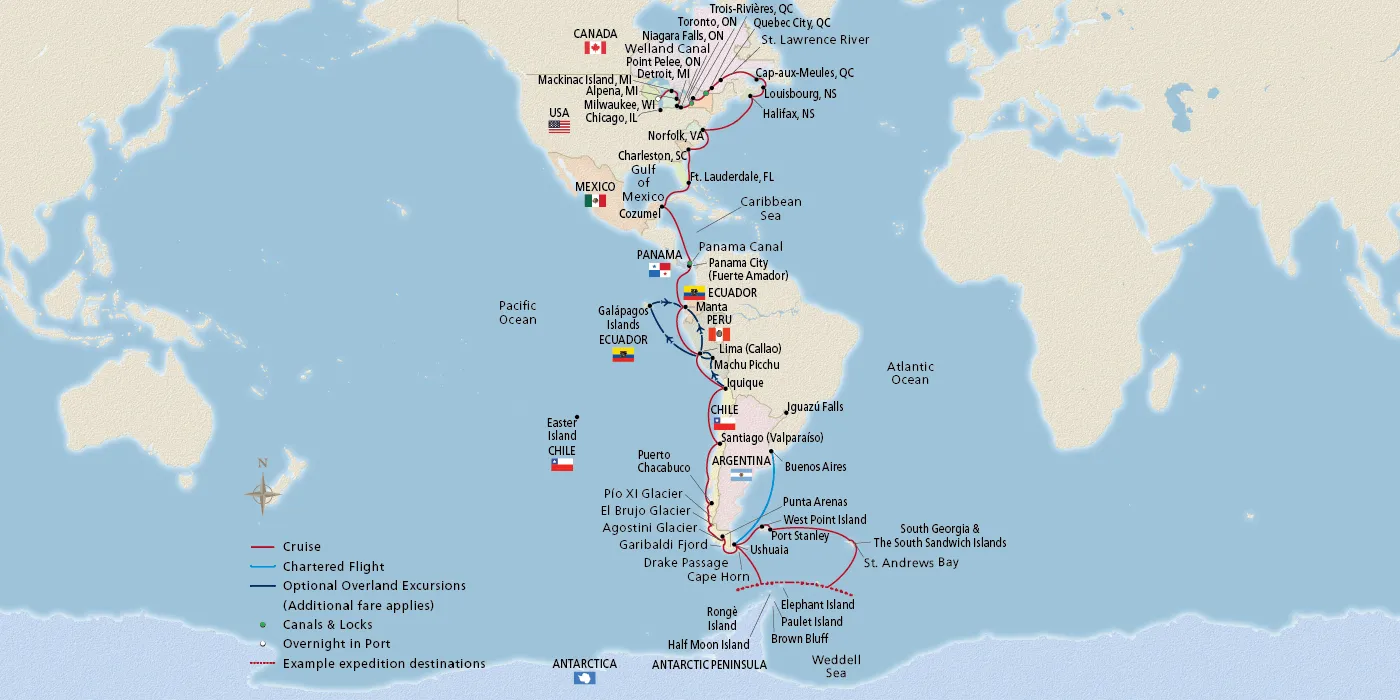 Longitudinal World Cruise V Route