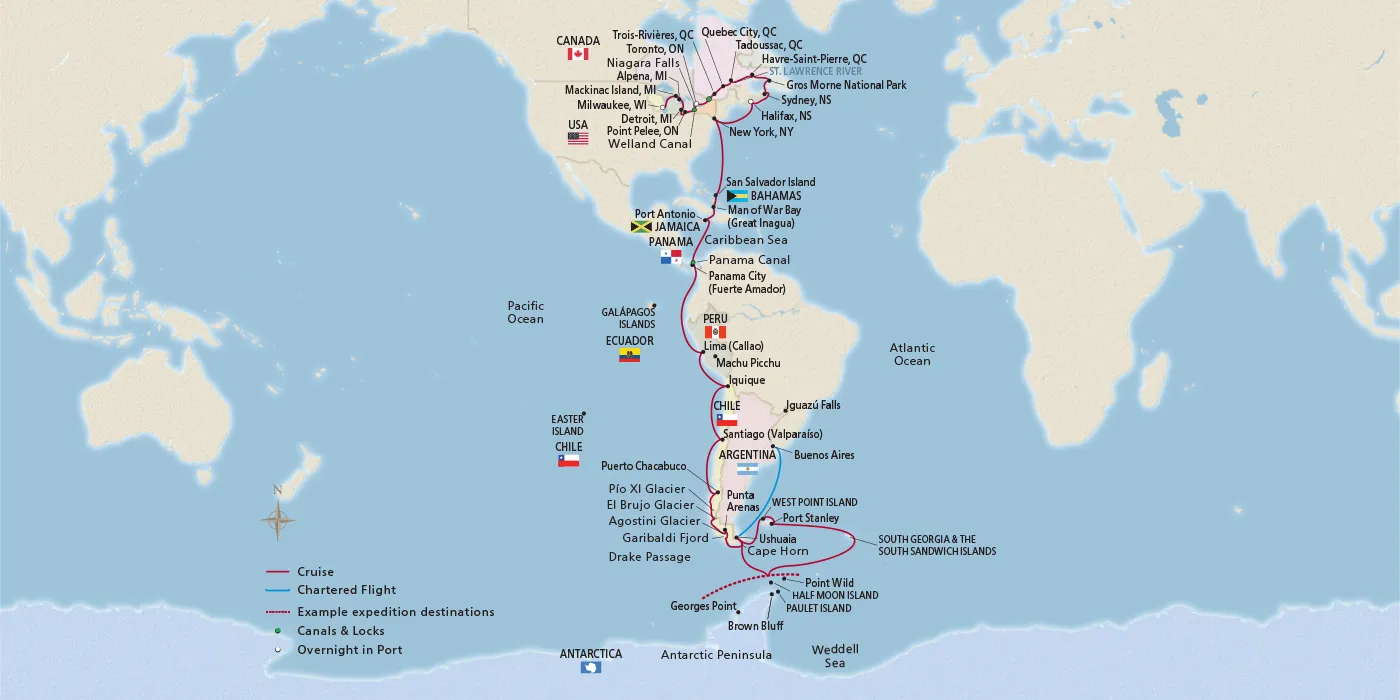 Longitudinal World Cruise VI Route