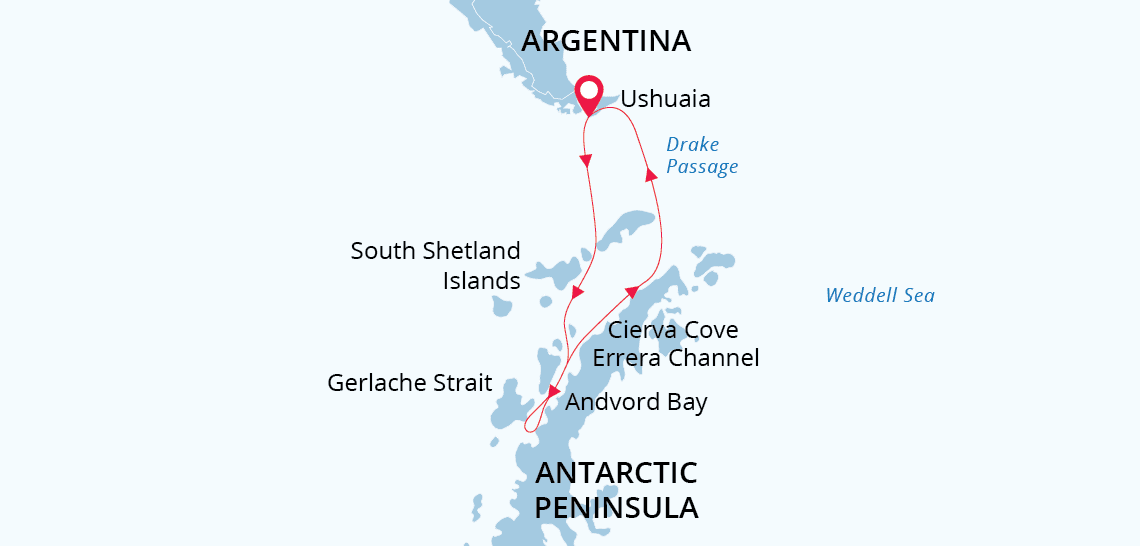 Christmas & New Year in Antarctica Route