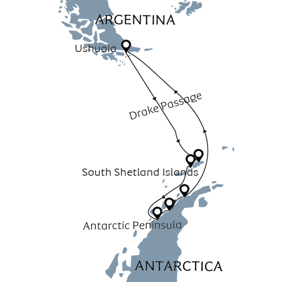 Prime Season Antarctica Route