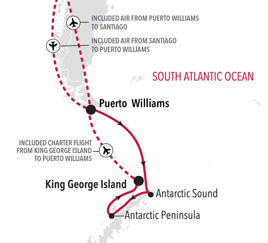 Puerto Williams to King George Island 9 Days Route