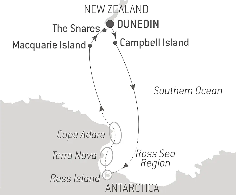 Scott & Shackleton's Antarctic - Ross Sea Expedition Route
