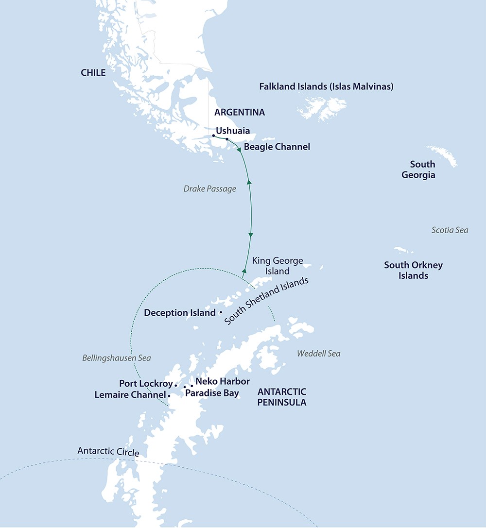 Spirit of Antarctica Route