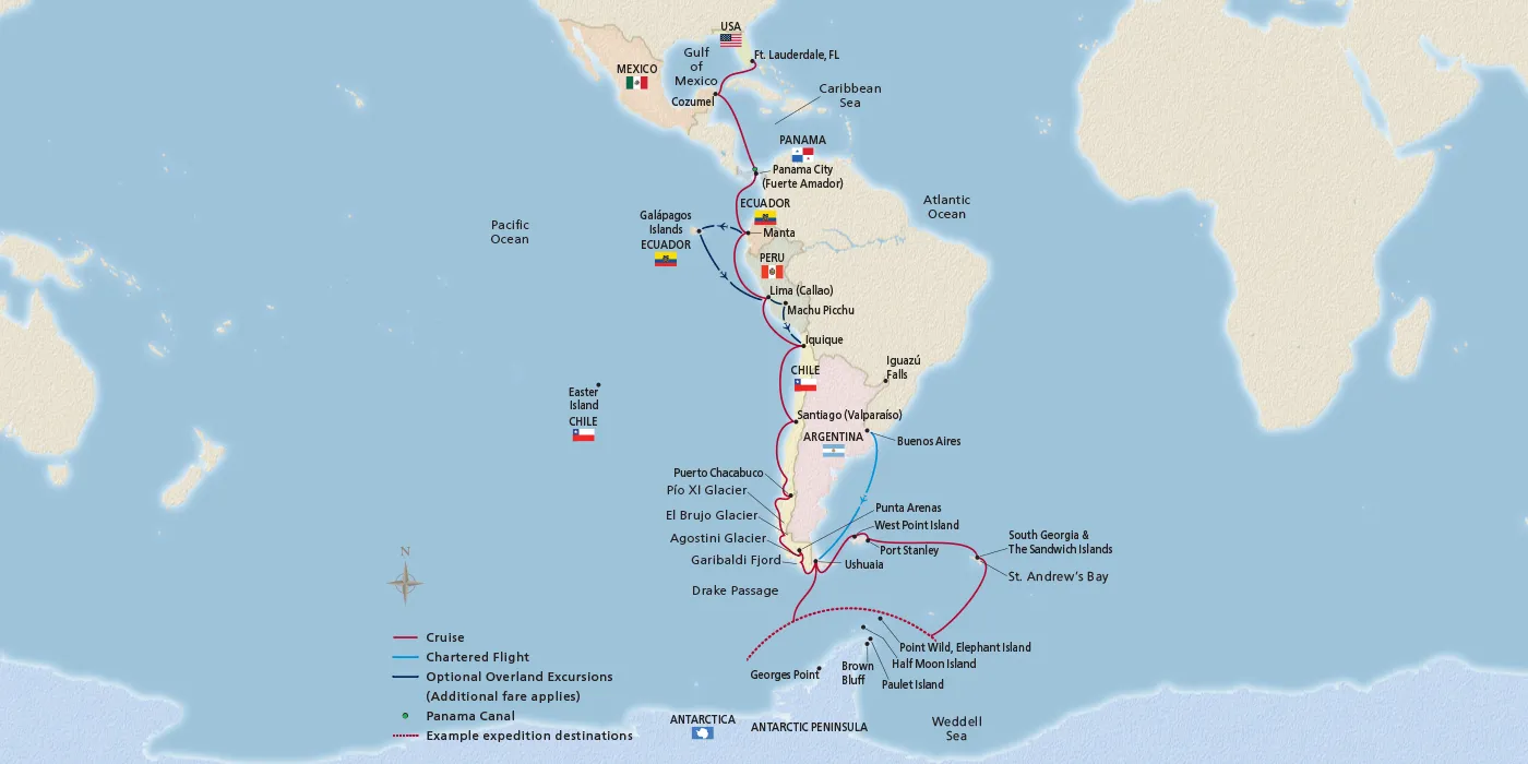 The Americas, Chile & Antarctica Route
